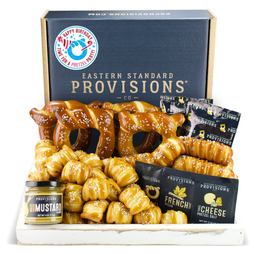 Soft Pretzels, Salts & Sauces Variety Box - Happy Birthday