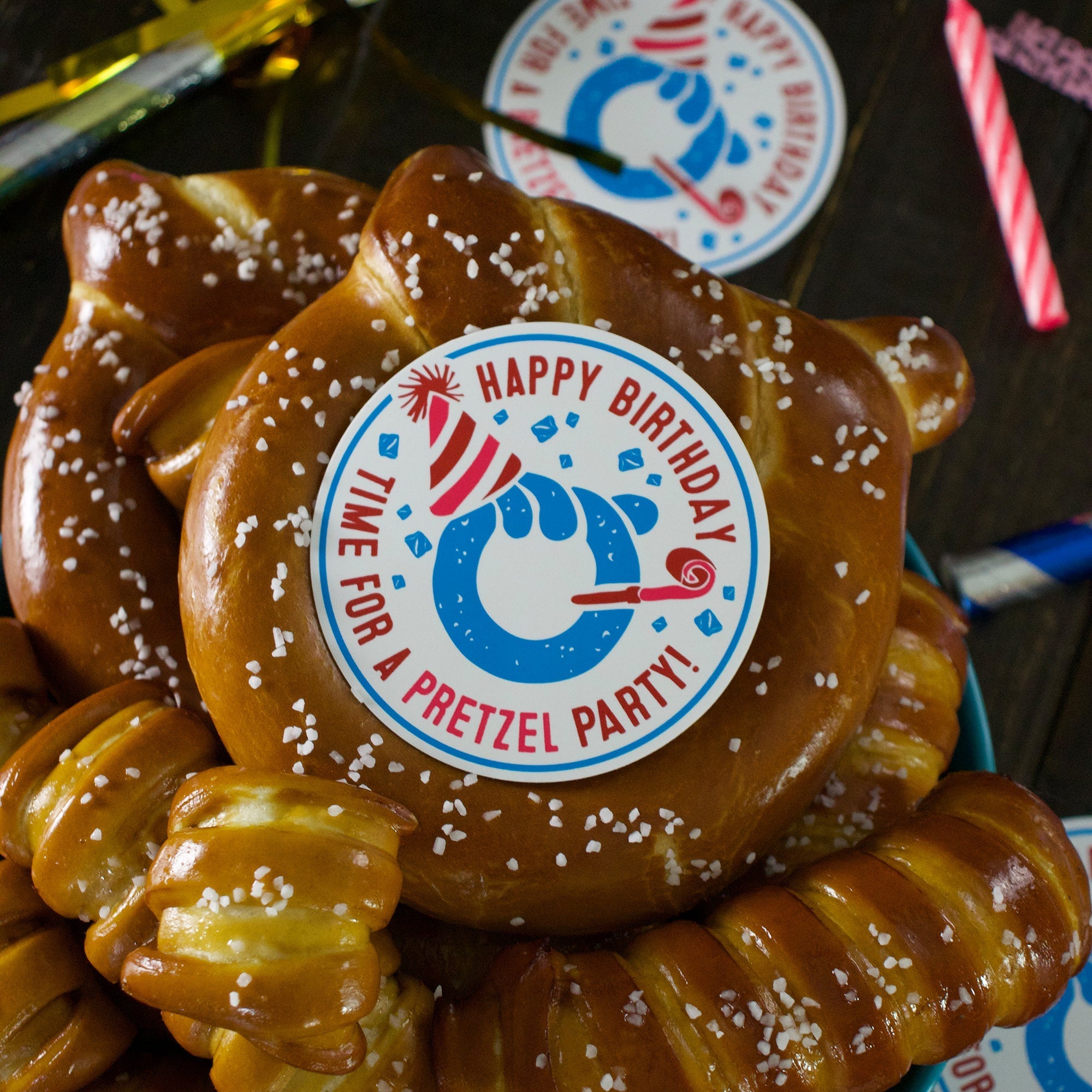 One-Timer Bites Soft Pretzel Box - Happy Birthday