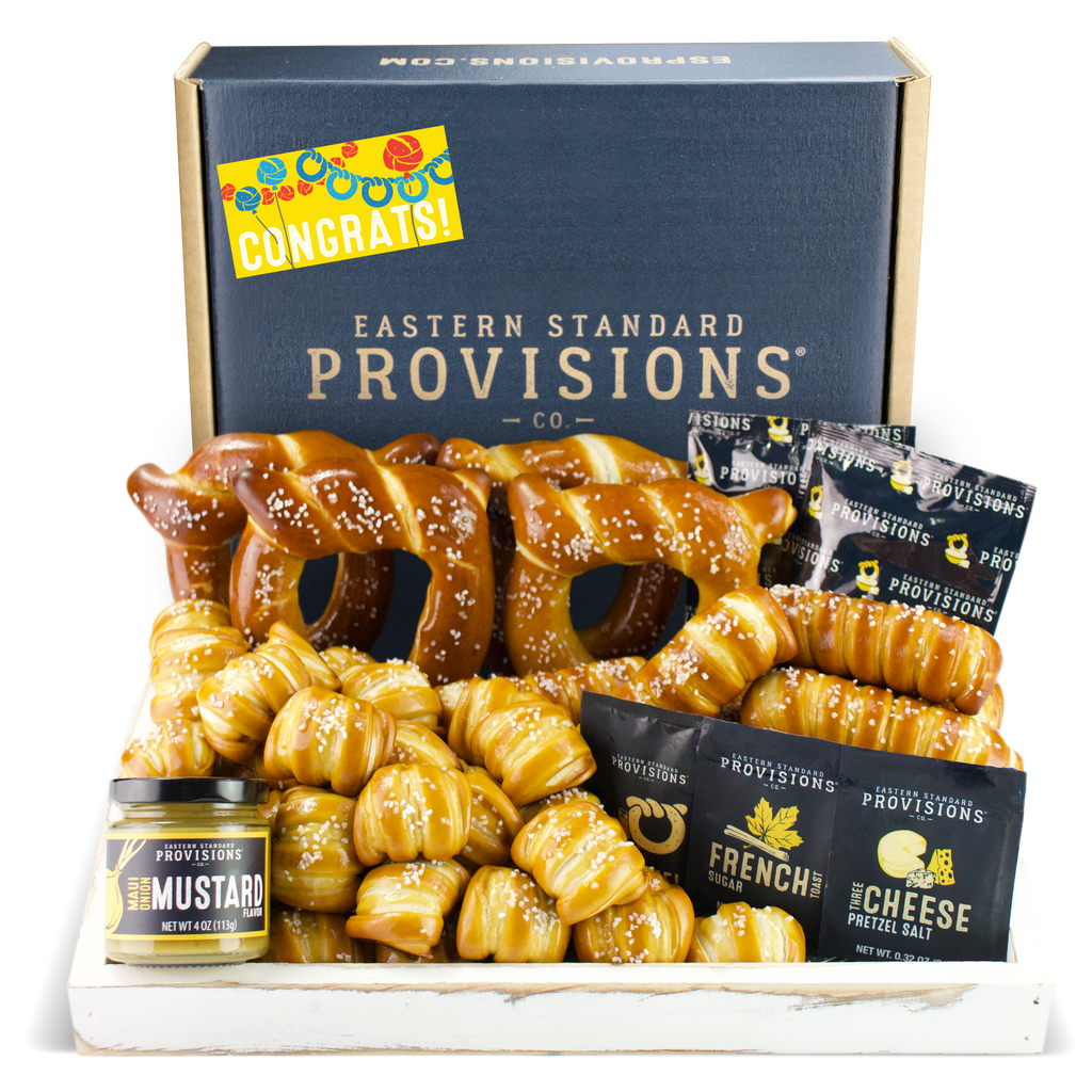 Soft Pretzels, Salts & Sauces Variety Box - Congratulations